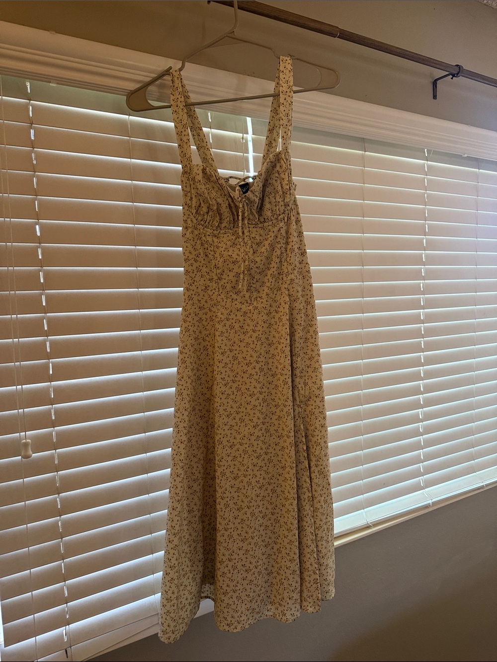 Windsor Cream Floral Corset Midi Dress